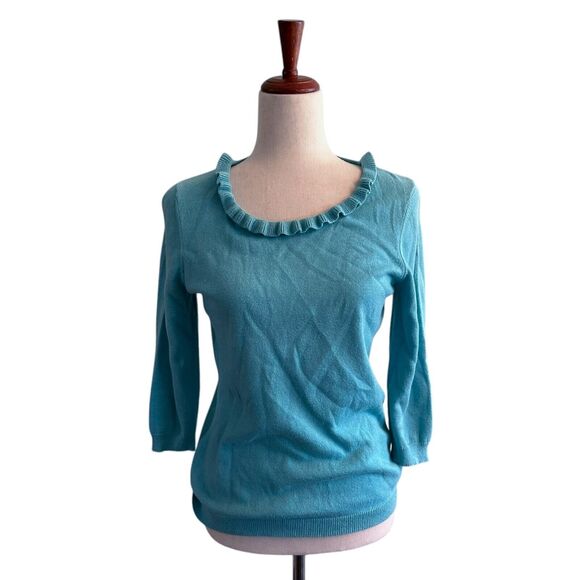 Talbots Women's Sweater Small Robin's Egg‎ Blue Lightweight Knit Top Preppy Work - Picture 1 of 8